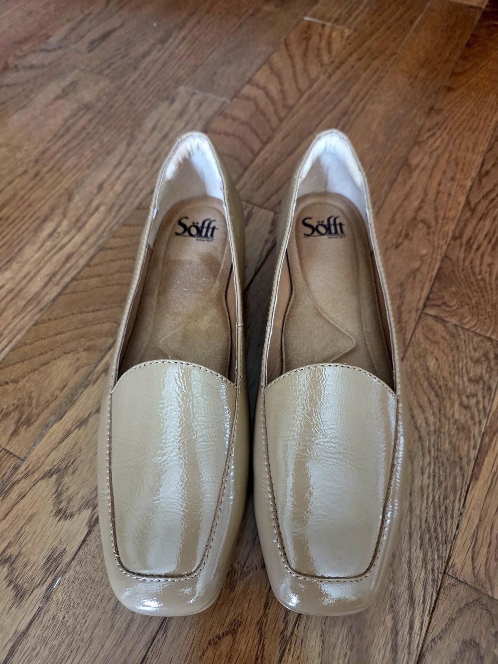 Sofft Women's Patent Leather Loafers in Beige-Taupe